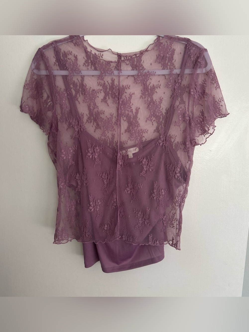 Ultra Flirt Lace Overlay Camisole in Mauve